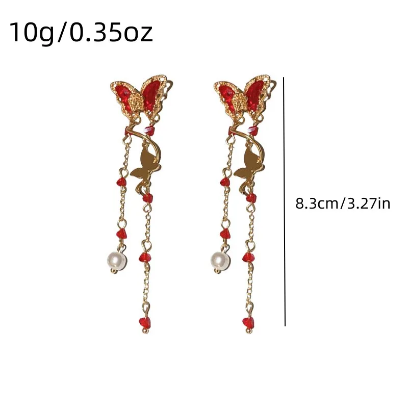 Romantische lila Schmetterling Tropfen Ohrringe für Frauen glänzende Strass Kristall lange Quaste Ohrringe zarte Hochzeit Party Schmuck – Detail 16