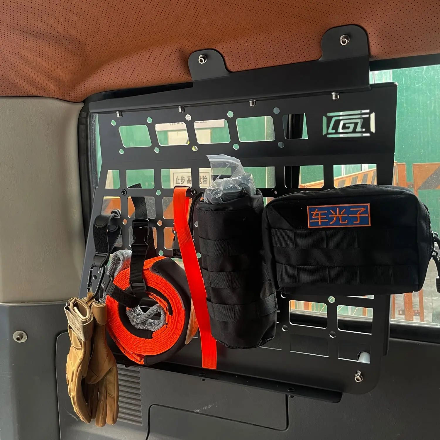 

For Toyota Land Cruiser LC80 1990-1997 Car Side Window Shelf Rear Trunk Storage Panel Debris Rack Molle Panel 1Set