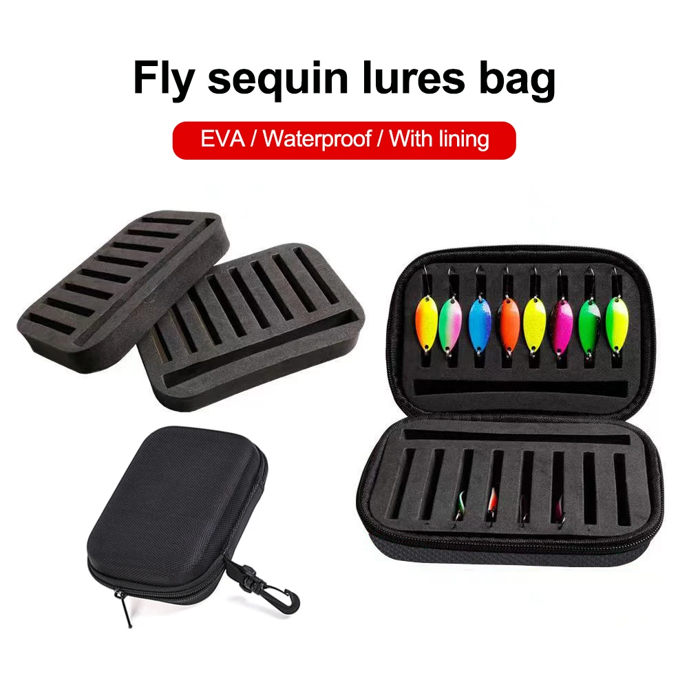 16X11CM Fishing Lure Box Tackle Box Spinner Organizer Bait Container Spinner Spoon Bait Foam Box Fish Hook Hard Eva Storage Case