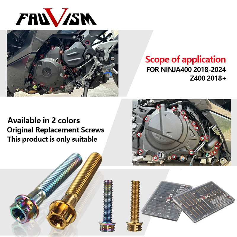 

Engine M6 Bolt Motorcycle Parts Color Gold Electroplated Bolt Clutch Screw Nut Magneto Suitable for Kawasaki Ninja 400/Z400