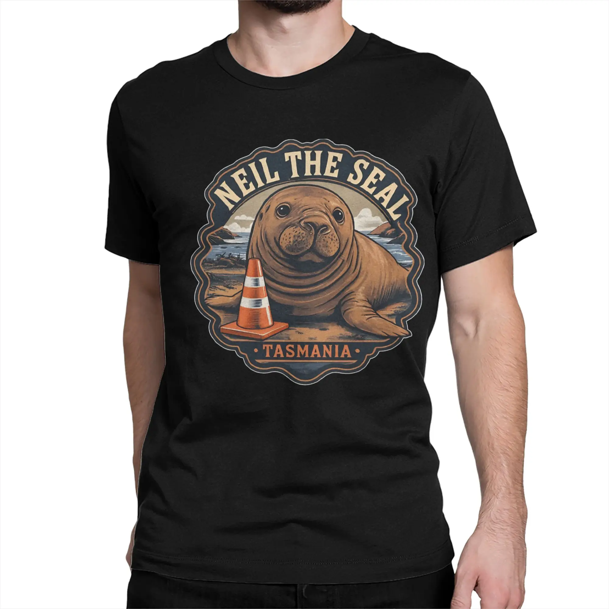 Neil the Seal Funny Viral Ocean Animal T-Shirts for Men Women 100% Cotton T Shirts  Short Sleeve Tee Shirt Printing Clothes