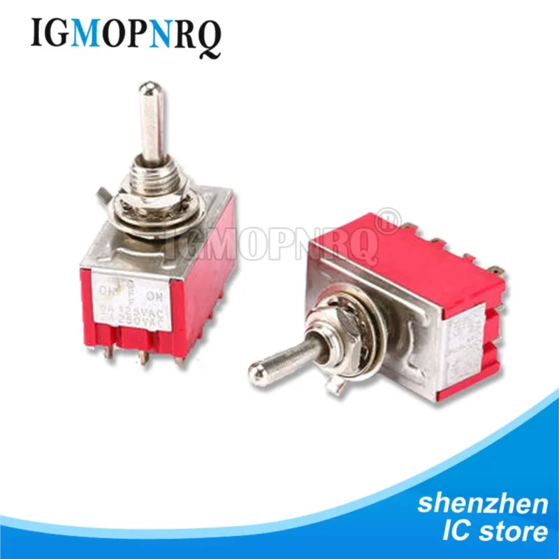 1PCS 3Pin SMTS-102 Toggle Switch 6A 125VAC Mini 6mm 9pin 12pin MTS-302 MTS-303 MTS-402 MTS-403 ON OFF SPDT DPDT ON OFF SMTS-202