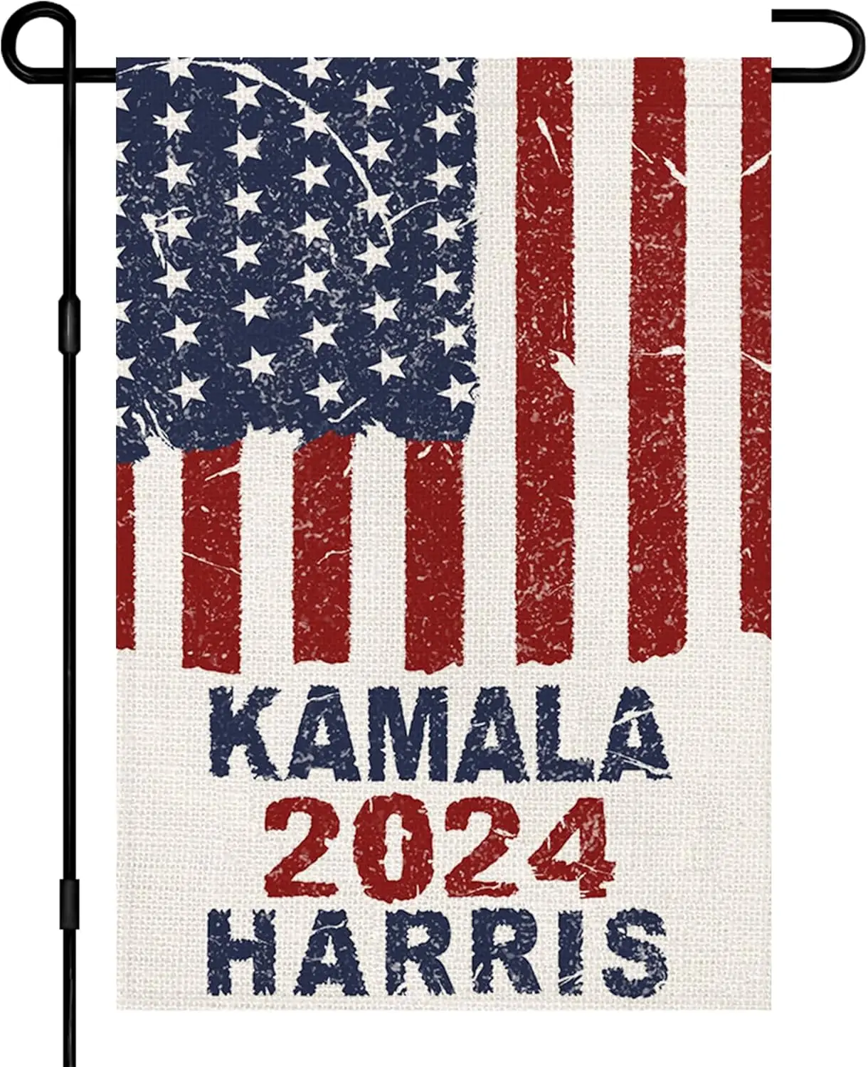 2024 Kamala Harris Garden Flags for Outside 12x18 Double Sided Burlap, Retro style American President Election Yard Lawn Outdoor