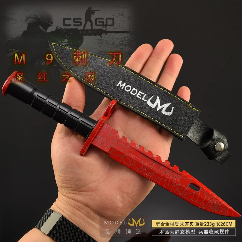 30 سنتيمتر/11.81in الذهاب لعبة الأجهزة الطرفية M9 قرمزي الويب التدريب سكين مع حافظة جلدية نماذج الأسلحة المعدنية الحرف الديكور السكاكين