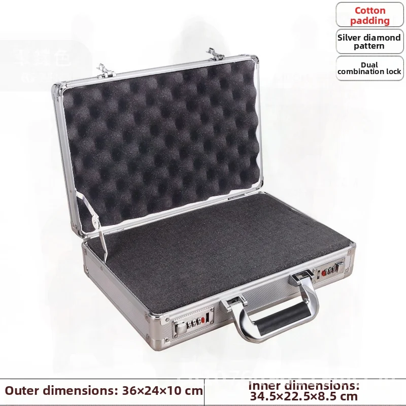 Portable Aluminum Alloy Toolbox With Password Lock  Portable Storage Box For Household File Hardware Instrument Storage Case