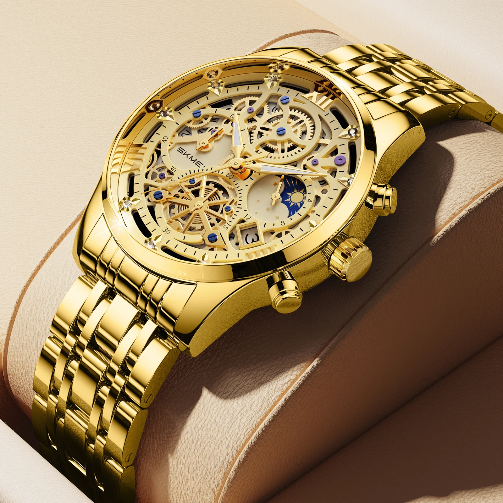 

SKMEI Creative Stainless Steel Strip Watches For Men Women Waterproof Quartz Movement Wristwatches Business Watch Reloj Hombre