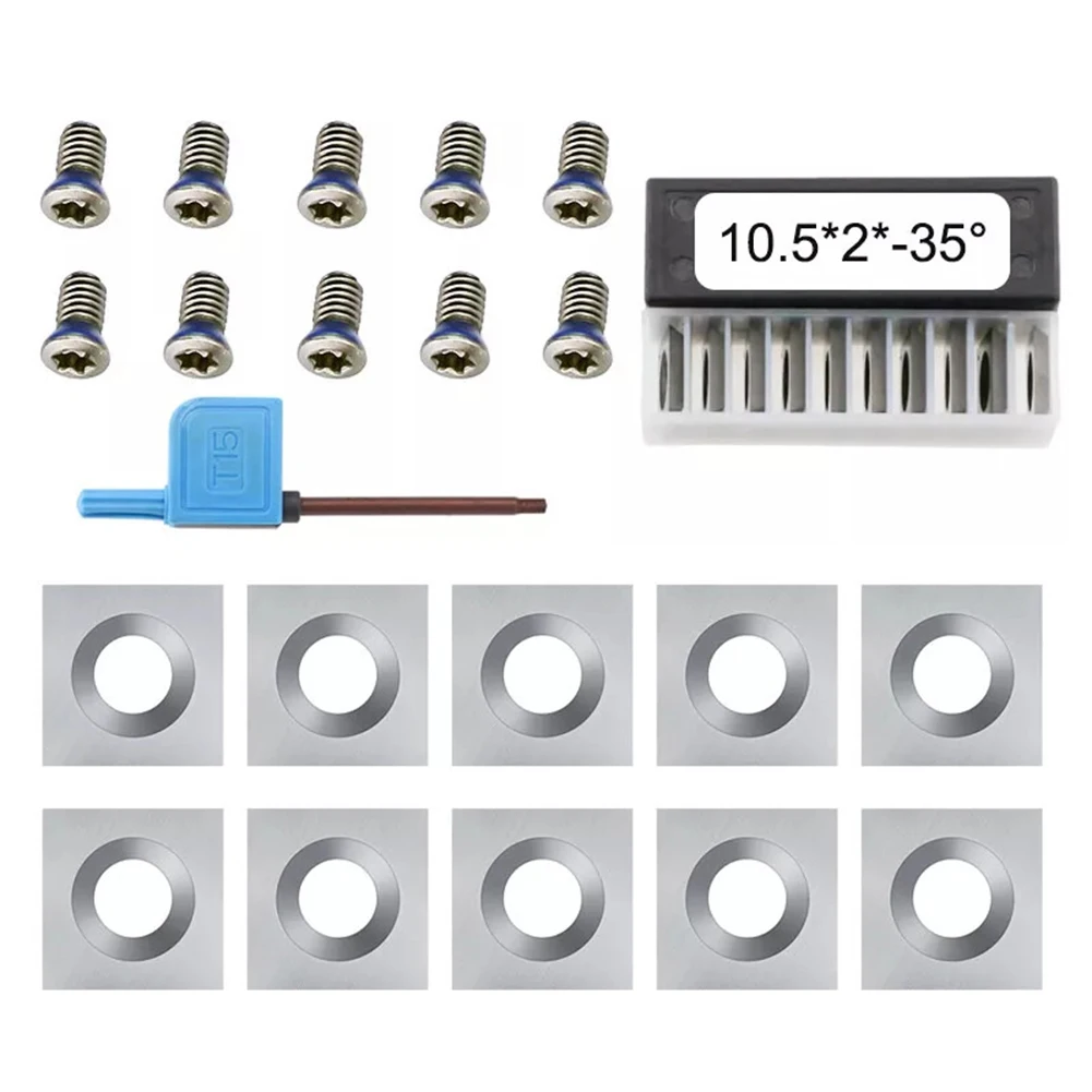 Tungsten Carbide Cutting Inserts Pack of 10 Square Straight Blades for a Range of For Woodturning Applications