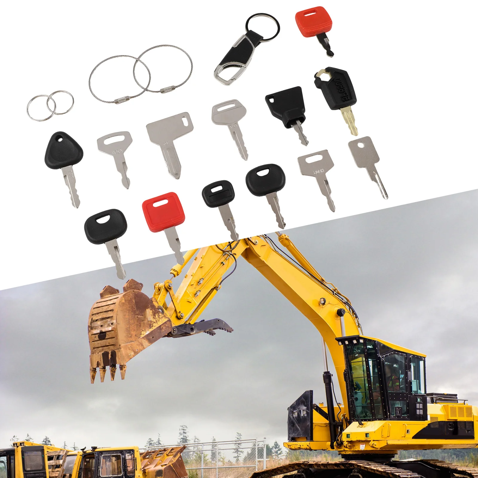 13PCS/set  Ignition Key For Construction Machinery  Tractors And Excavators Replacement  Car Master Key Ignition