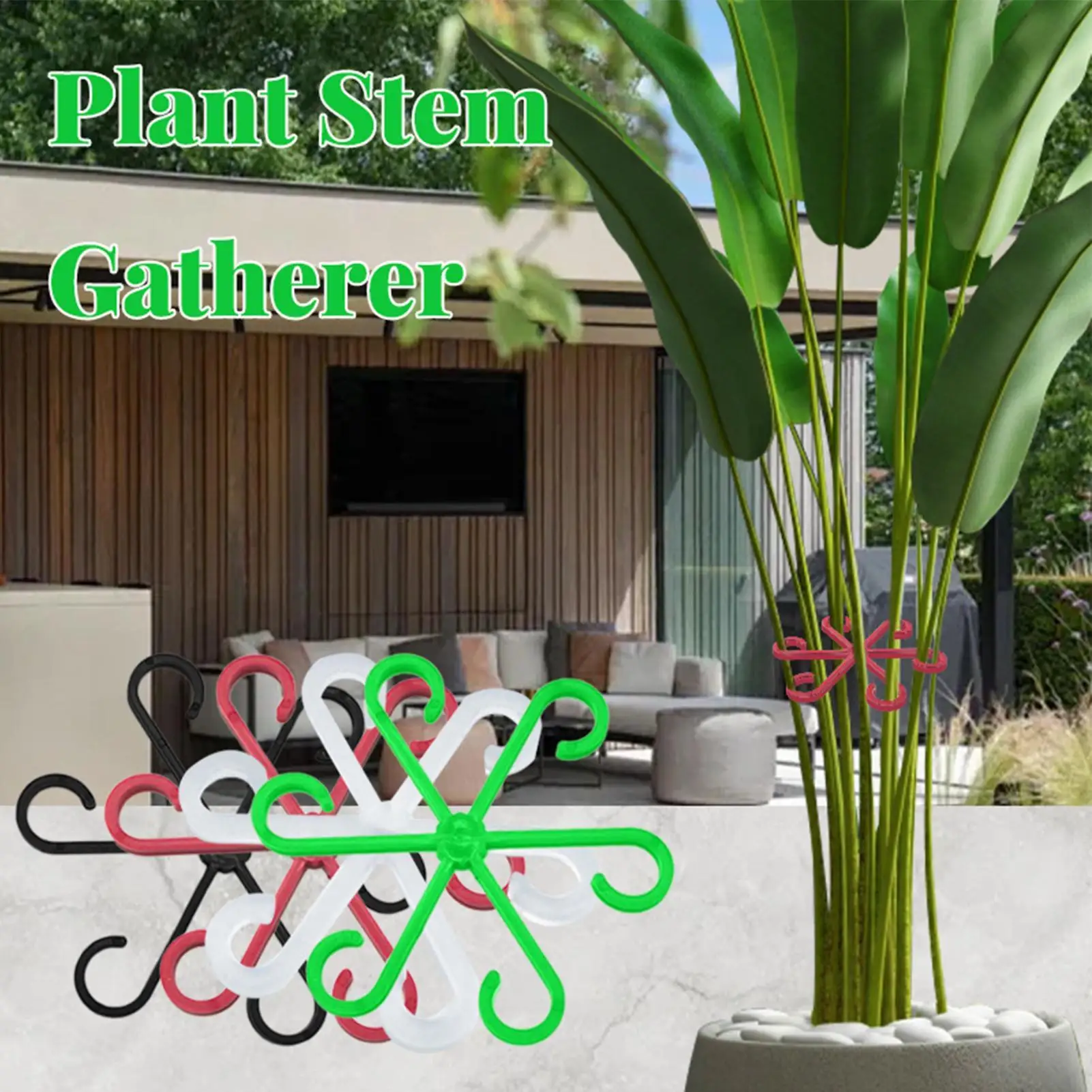 4 Stück Pflanzenstiel-Stützklammern, Blumenstiel-Sammelrahmen für Kletterpflanzen, Stängel, Unterstützung und Reben, wachsen aufrecht, fester Clip