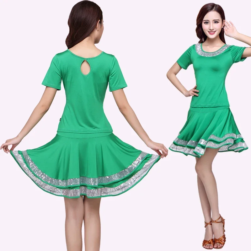 New Square Dance Costume Women Summer Dance Skirt Set Women Latin Dance Costume Practice Set Skirt Stage Performance Costume