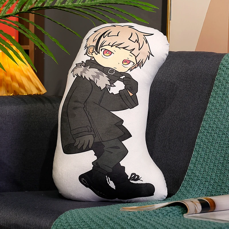 45cmBungo Stray Dogs Anime Beast Plush Toy Back Cushion White Akutagawa Black AtsushiPlushies Hug Pillow Birthday Gift