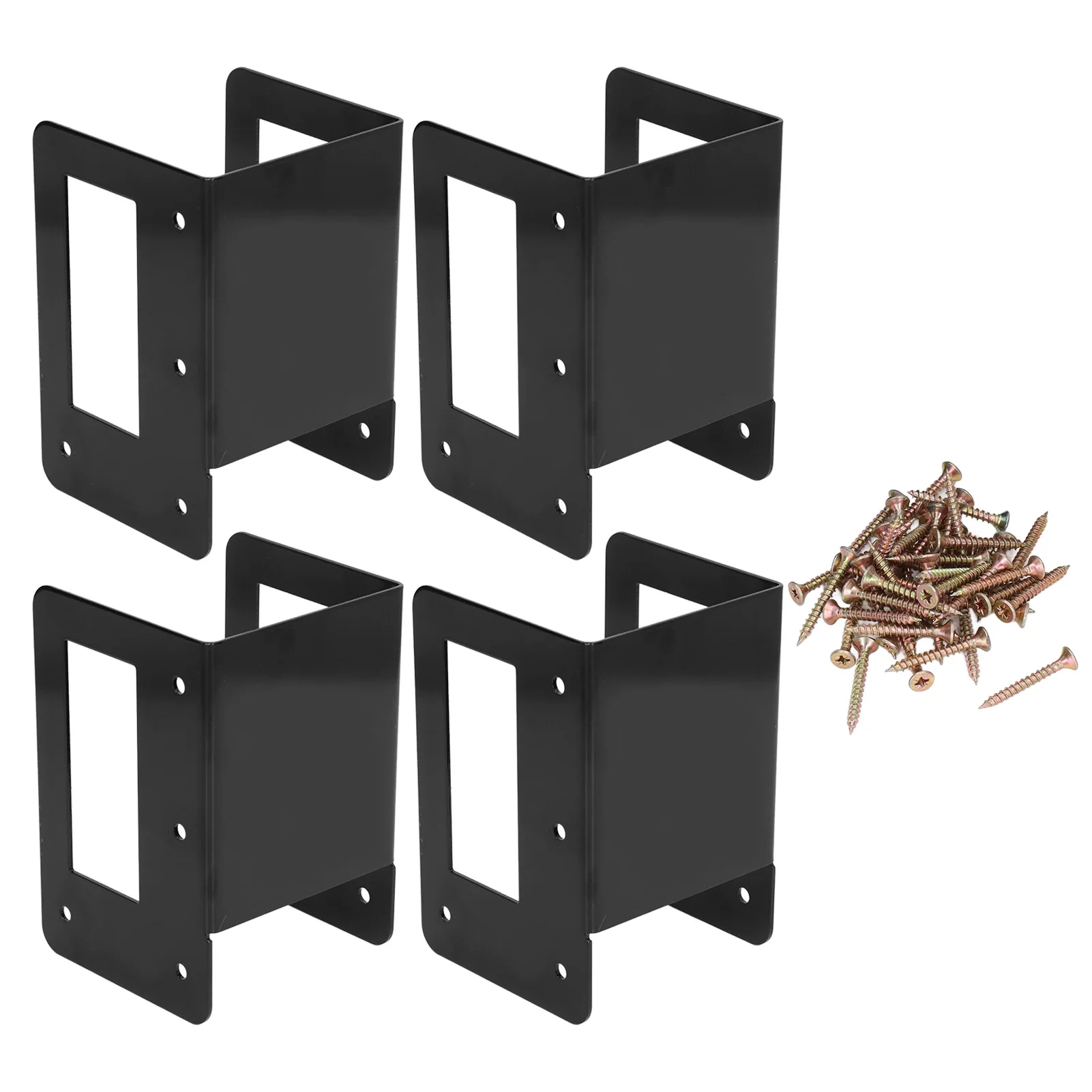 4Pcs Log Rack Bracket Pre Drilled Steel Adjustable Firewood Rack Support For Indoor Outdoor Log Racks