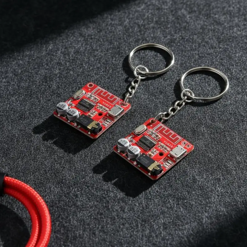 Circuit Board Keychain Retro Tech Aesthetic PCB Metal Key Ring Chain Gamer Backpack Charm Accessory Gift For Men