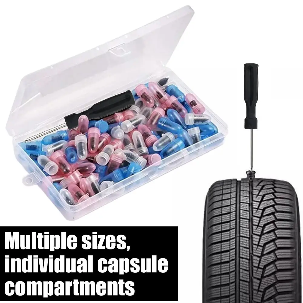 

85PCS Tire Repair Screws Puncture Set Vacuum Car Tyre Repair Rubber Nail Set Tubeless Repair Tools Kit For Motorcycle Truck
