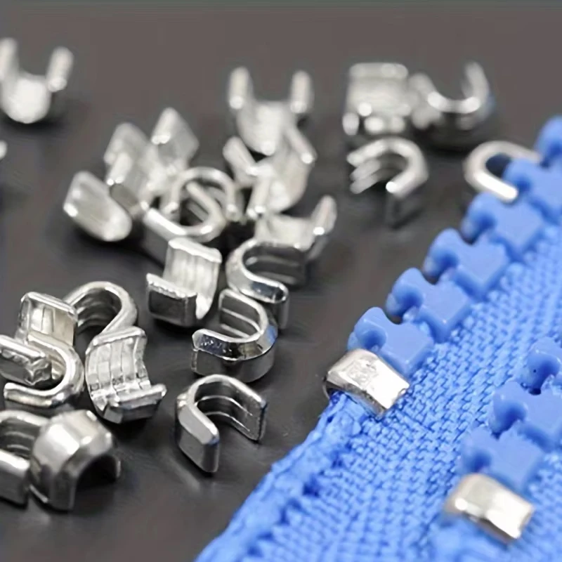 200pc Metal Zipper Stopper Set - Premium Aluminum Alloy, Easy Install, Ideal for Jackets, Bags, Footwear Repair