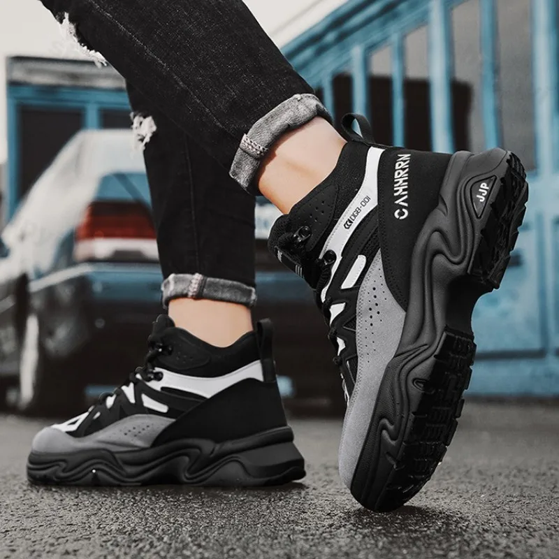 2025 Autumn New High Top Fashion Versatile Thick Soled Casual Shoes for Man Mesh Breathable Comfortable Niche Chunky Short Boots - view 3
