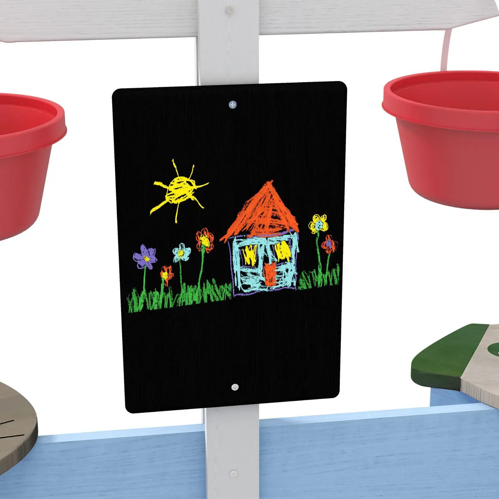 صندوق رمل خشبي لعمر 3-7 سنوات، 85 بوصة × 85 بوصة × 25 بوصة، أزرق