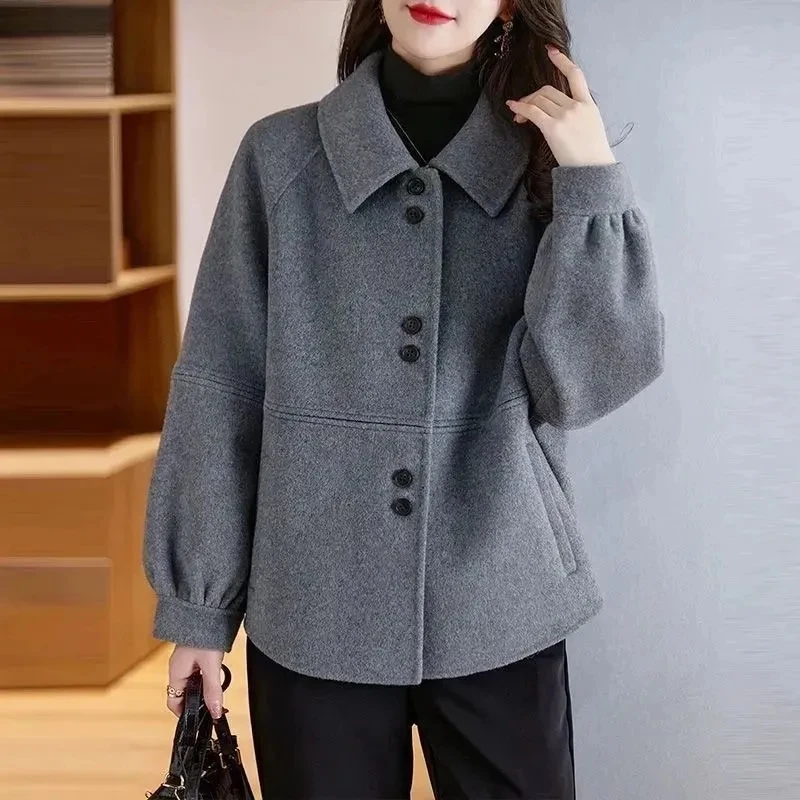 2026 Autumn Winter New Fashion Korean version High-end Short Wool Jacket For women Temperament With lining Wool Coat Casual Tops