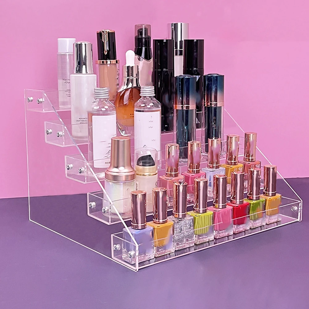 

Clear Acrylic 4Tier Display Stand Organizer with Multi Layer Design for Perfumes Jewelry and Snacks 12x9 13x6 3 Inches