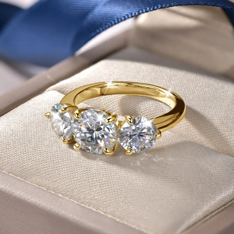 Women's 14K Gold Filled Moissanite Wedding Ring, Elegant