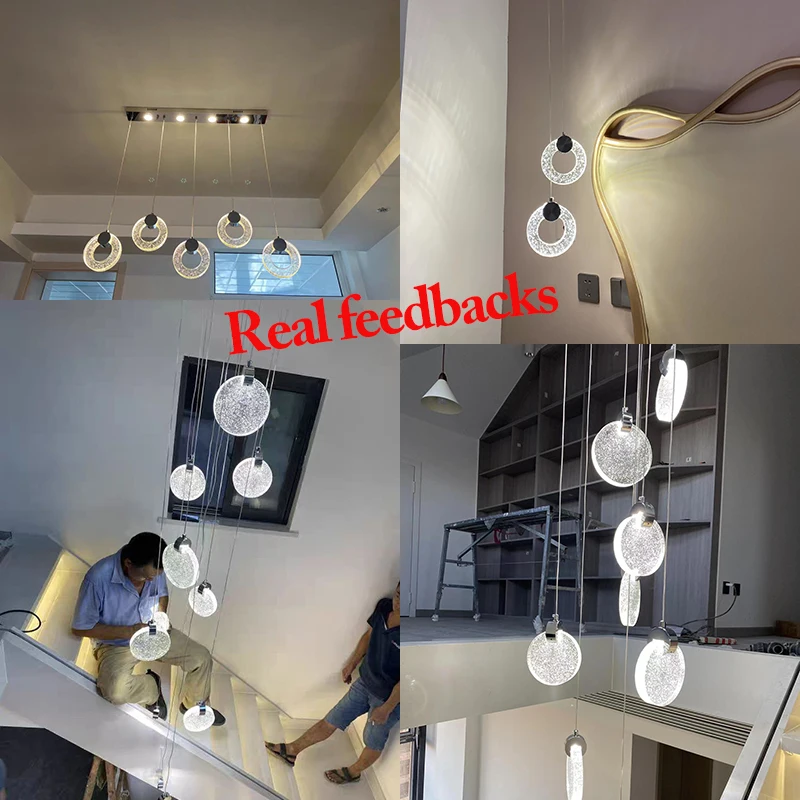 Imagem -05 - Nordic Led Crystal Pendant Lights Suspensão de Cabeceira Luminária Interior Pendurado Lâmpada Sala de Estar Sala de Jantar Quarto Home Decor