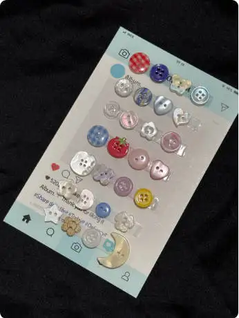 40PCS Cream Color Button Blind Box Mixed Style-Ins Wind Decor for Hand AccountDIY Doll Clothes Accessories Beaded Jewelry Making image 4