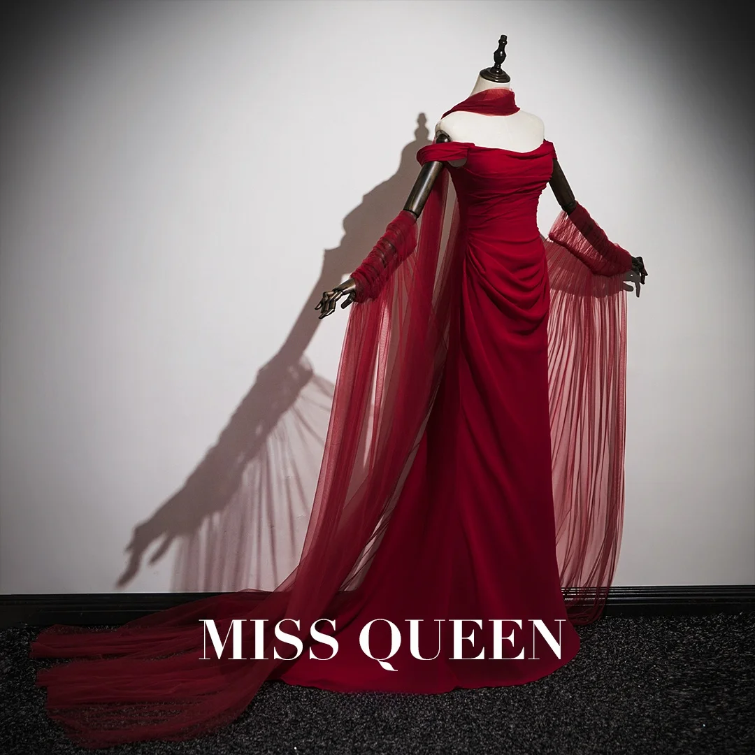 

Red Fi Tail Evening Dr Wedding Dr Bridal Gown Fem Model Sweet Sle High Waist Glass Diamond Decorated ort Sve