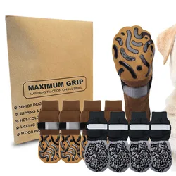 Dog Socks for Small Medium Large Dogs, Indoor Wear Anti-Slip Socks Paw Protector Traction Control Dog Knitted Socks with Rubber