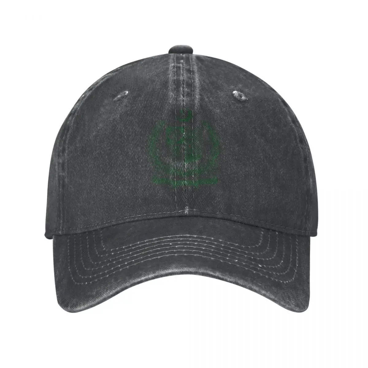 Herren-Baseballkappe mit Pakistan-Emblem, Anthrazitfarbener Wascheffekt-Denim, Klassische Vintage-Baumwolle, Dad-Trucker-Hut, Unisex für Erwachsene