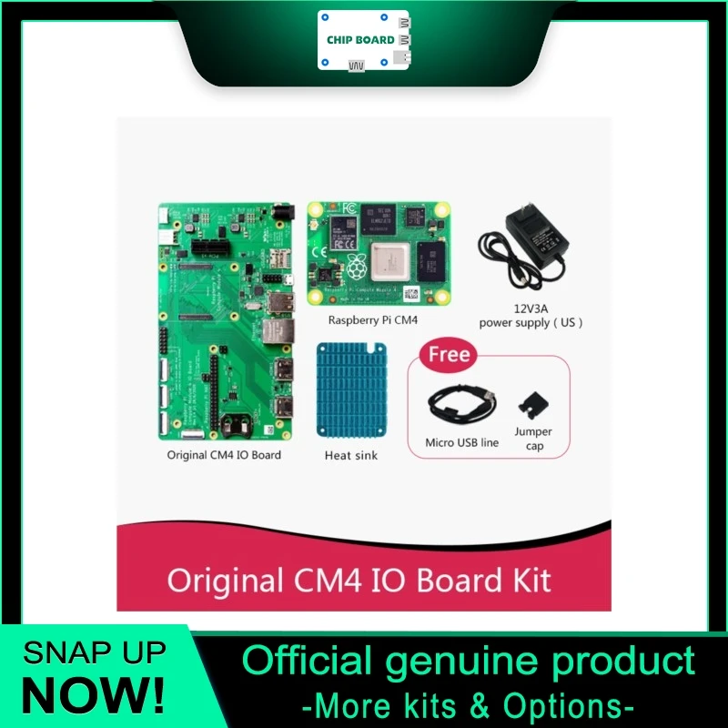 Raspberry Pi Compute Module 4 CM4104000–CM4004032, eMMC WiFi, Embedded CM4 Dev Kit for Industrial Projects