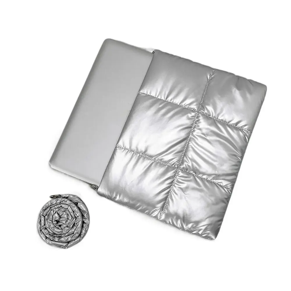 Trendy Puffy Cotton Laptop Bag Shockproof Waterproof Tablet Pouch 14 Inch Soft Notebook Carrying Case for MacBook/Lenovo/Huawei