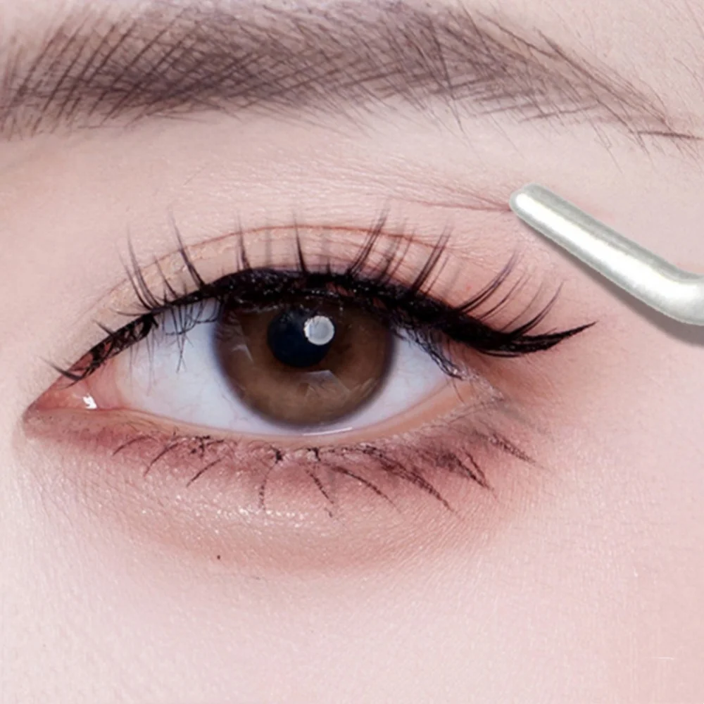 Strumento per l'applicazione delle ciglia finte Pinzette per extension ciglia portatili Pinzette per ciglia Pinzette per ciglia in acciaio inossidabile facili da usare