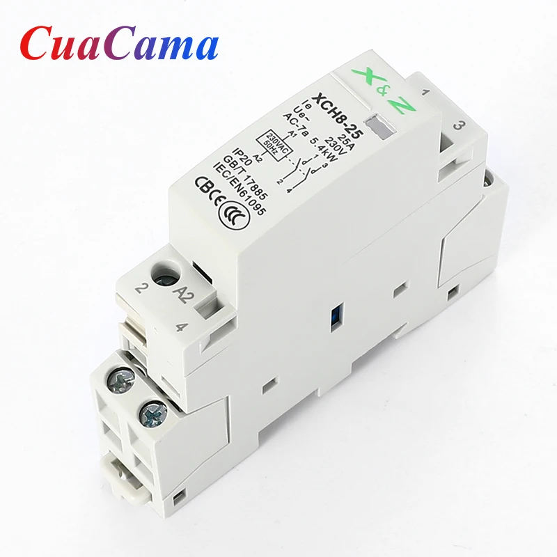 1PCS 2P Din Rail Modular Household Ac Contactor 16A/20A/25A 220V/230V 50/60HZ 1NO 1NC 2NO 2NC