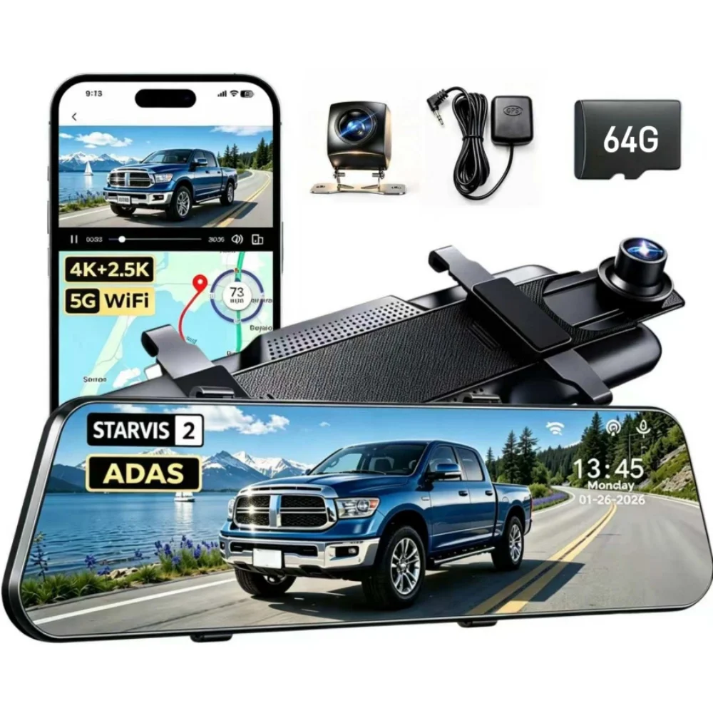 X10 Pro STARVIS 2 Mirror Dash Cam Front and Rear with IMX678, ADAS 10