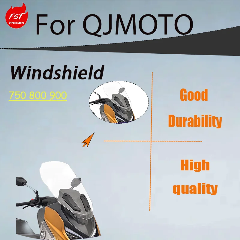

QJMOTOR Fort350 Custom Tall Windshield, Front Windshield Rain Guard & Chest Protection Accessory
