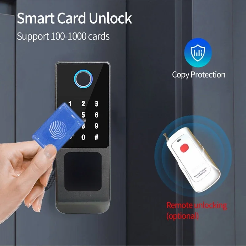 G23 Smart Fingerprint Lock, Tuya Exterior, Impermeável, Multifuncional Controle de Acesso, Bloqueio Elétrico, Senha Remote, Cartão IC