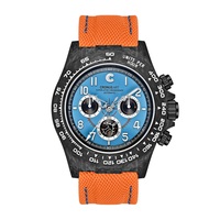 CRONUSART Men Chronograph Watch 40mm Carbon Fibre Case Automatic Mechanical Wristwatch 5Bar Luminous Sapphire Triple Windows