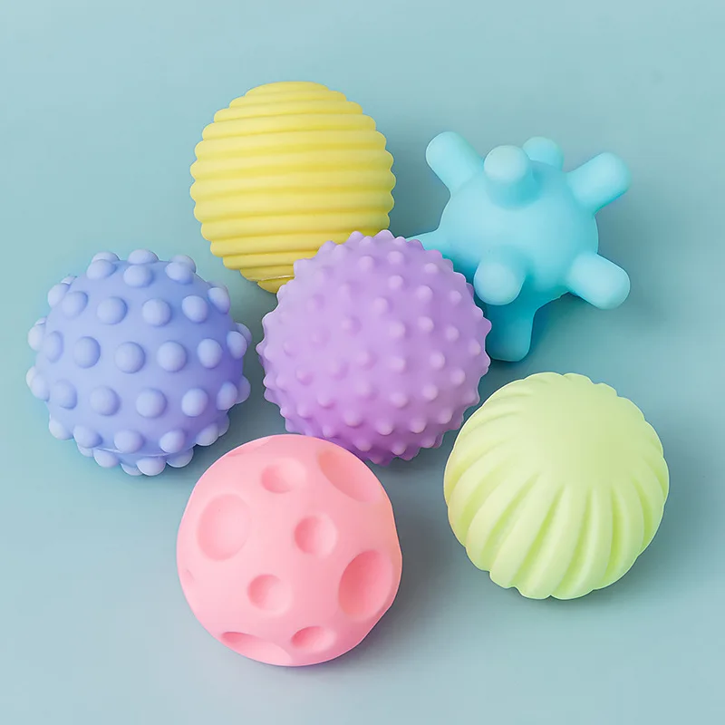 6pcs Textured Multi Ball Set Develop Tactile Senses Toy Touch Hand Ball Adult Dog and Cat Toys Training Ball Massage Soft Ball