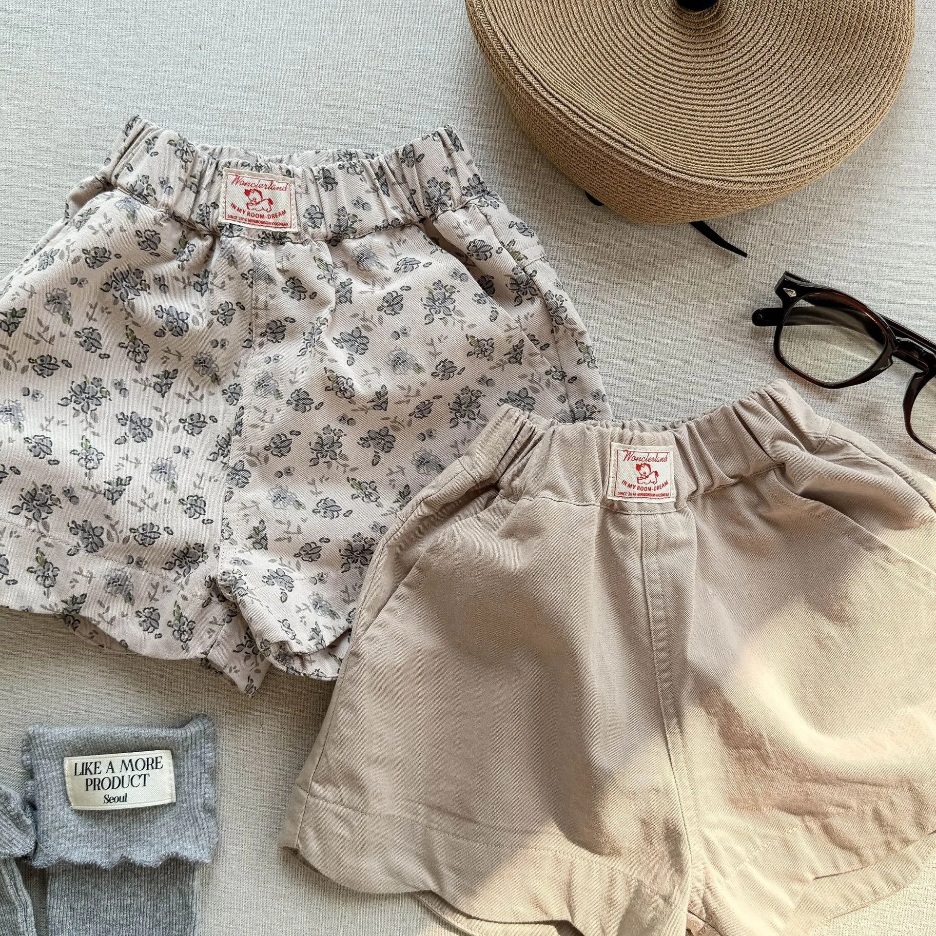  Ircomll 2026 New Korean Floral Shorts for Baby Girls Pure Cotton Ruffled Loose Pants 1-6Y Children Summer Fashion Daily Wear