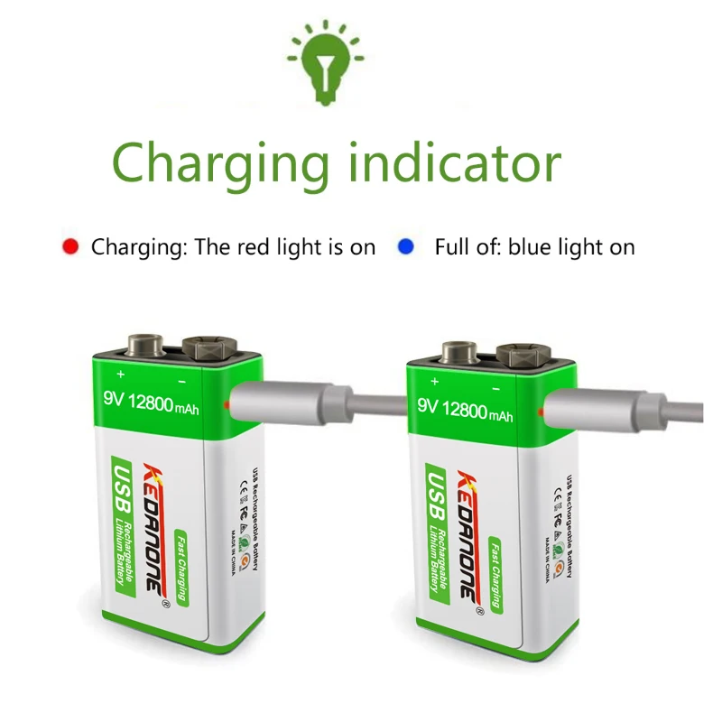 Batterie d'Li-Ion pour multimètre, micro USB, garantie KTV, iler jouet, télécommande, 24.com, 9V, 2022 mAh