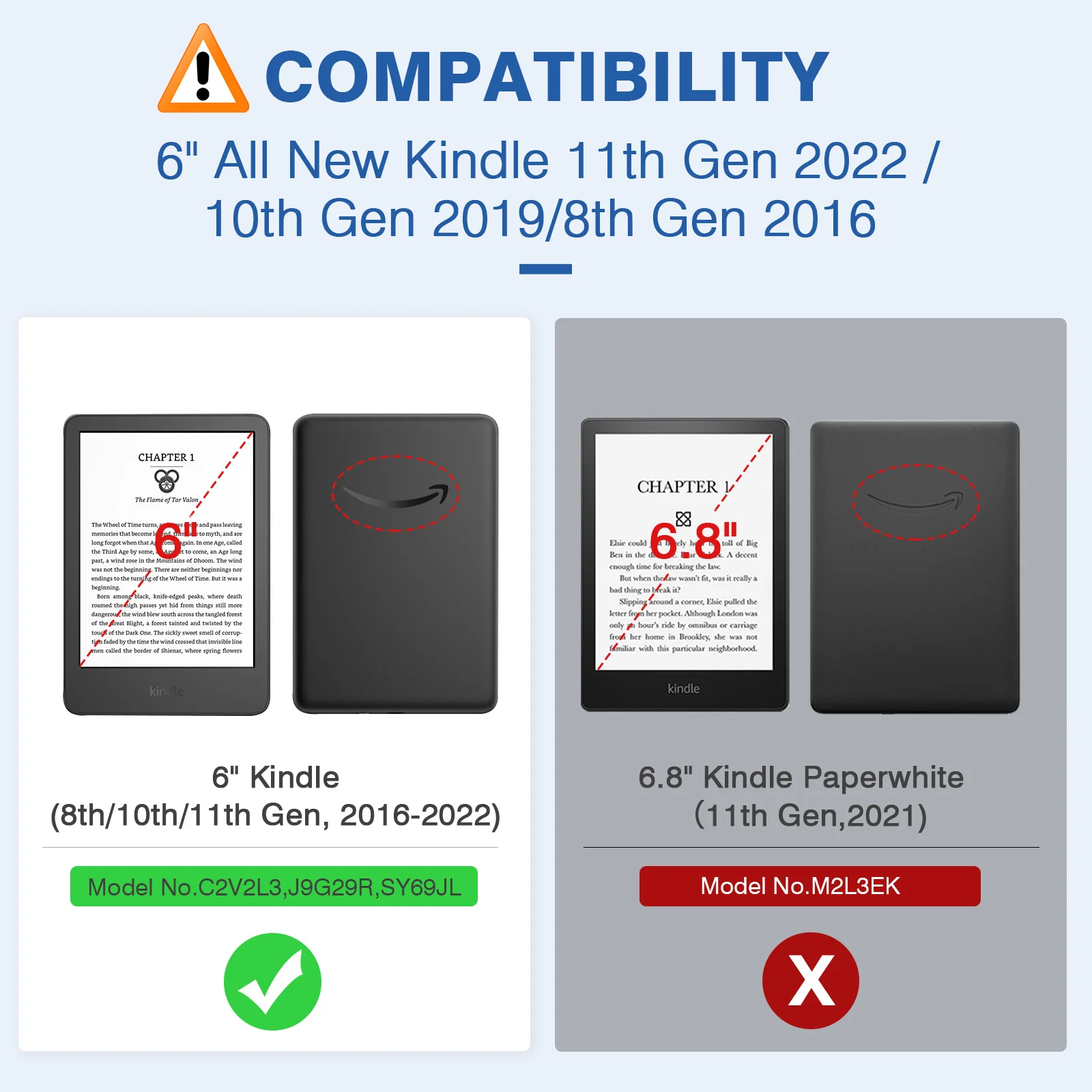 Custodia magnetica intelligente per il nuovissimo Kindle (rilascio 2022) custodia protettiva leggera integrata di 11a generazione per Kindle 10th Gen