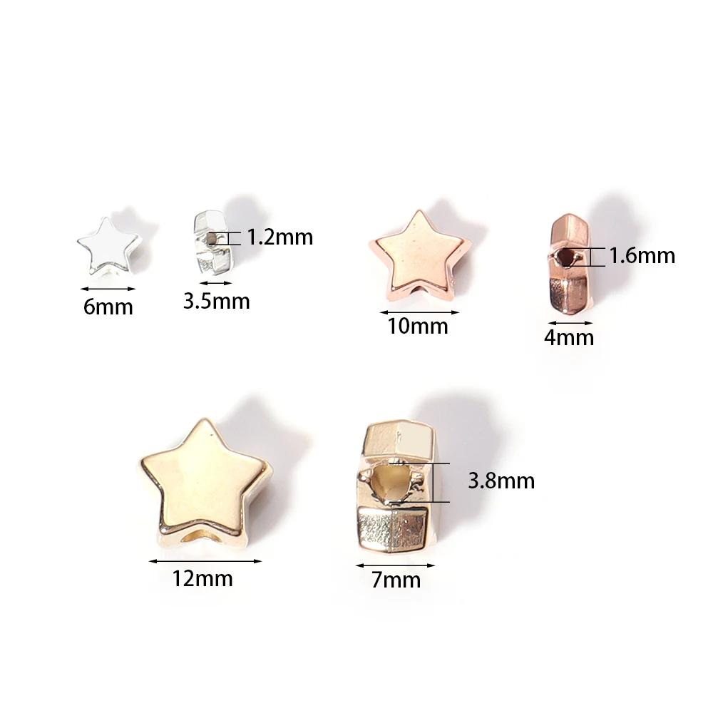 50/100 Stück CCB Perlen Charm Stern Lose Spacer Perlen für DIY Halskette Armband Schmuckherstellung Zubehör Zubehör
