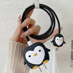 Cute Penguin Charging Data Cable Protector For iPhone 18/20w Charger Protective Cover Winder Accessories Wire Cord Organizers