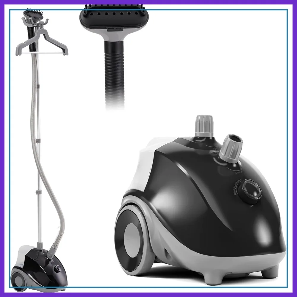 

1500W Garment Steamer for Clothes Standing, 1.7L Tank 55 Min Continuous Steam, Heats in 45s, Adjustable Height with Wheels