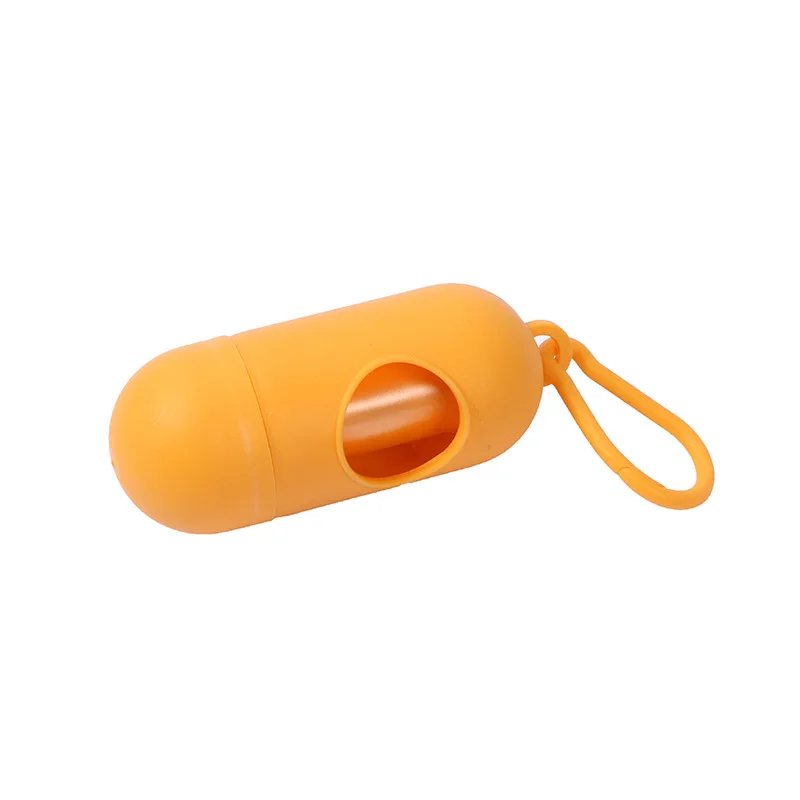 Portable Pet Waste Bag Dispenser Pill Shape Bullet-Shaped Garbage Box Cats Dogs Poop Extractive Clean-up Bags Outside Walking