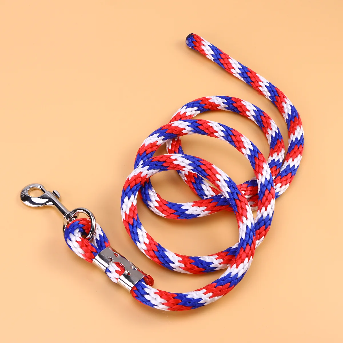 Horse Lead Rope Heavy Duty Horse Riding Braided Equestrian Lead Rope with Sturdy Clasp (Red, Blue and White)