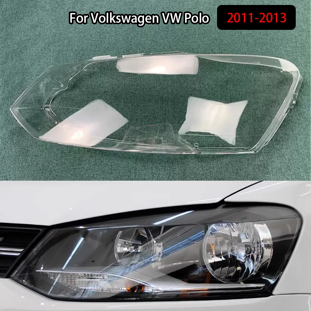 

For Volkswagen VW Polo 2011-2013 Headlamp Cover Transparent Headlight Lens Plexiglass Replace Original Lampshade