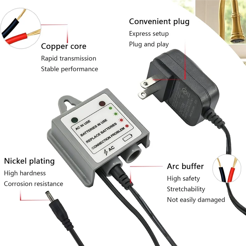 A68M-169031 محول التيار المتردد لموجة Motionsense وU بواسطة سلك الطاقة طقم محوّل أجزاء صنابير المطبخ الولايات المتحدة التوصيل