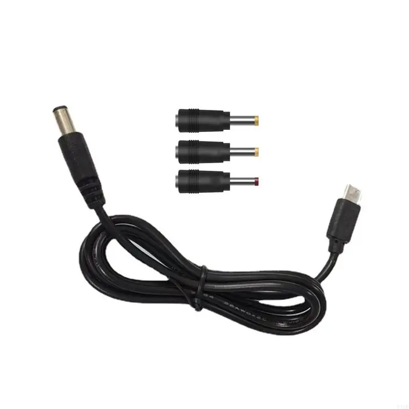 Y4UE Universal USB C Type-C PD to 12V 5.5x2.5mm Converter Cable for Fan Router Modem Notebook Computer LED Light Speaker
