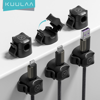 KUULAA Cable Clips Cable Smooth Adjustable Cord Holder Under Desk Cable Management Wire Keeper Cable Organizer Holder